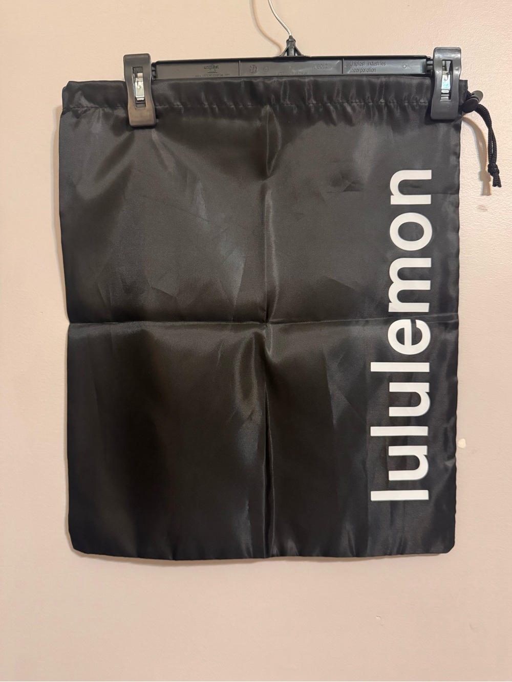 Lululemon Black Logo Drawstring Dust Storage Bag